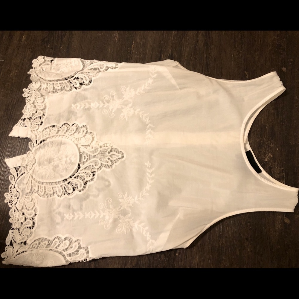 Cynthia Rowley White Lace Tank